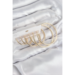 Mey İthalat® Pirinç Halka Model Gold Renk Kadın Set Küpe