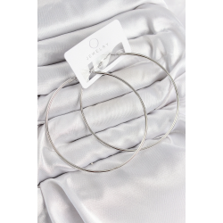 Mey İthalat® Pirinç Halka Model Gümüş Renk Kadın Küpe