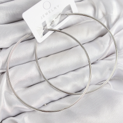 Mey İthalat® Pirinç Halka Model Gümüş Renk Kadın Küpe