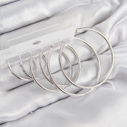 Mey İthalat® Pirinç Halka Model Gümüş Renk Kadın Set Küpe