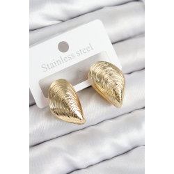 Mey İthalat® Pirinç İstiridye Model Gold Renk Kadın Küpe