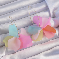 Mey İthalat® Pirinç Karışık Renkli Flora Küpe