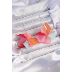 Mey İthalat® Pirinç Karışık Soft Renkli Flora Küpe