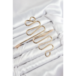 Mey İthalat® Pirinç Kıvrımlı Model Gold Renk Kadın Pazu Bileklik