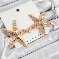 Mey İthalat® Pirinç Krem Deniz Yıldızı Model Vintage Kadın Küpe