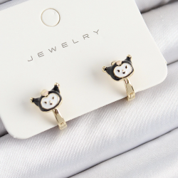 Mey İthalat® Pirinç Kuromi Model Gold Renk Çocuk Küpe