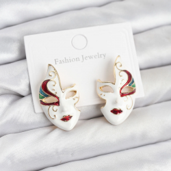 Mey İthalat® Pirinç Maske Model Kadın Küpe