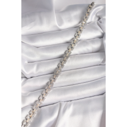 Mey İthalat® Pirinç Mix Renk Zirkon Taşlı Zincir Model VIP Seri Kadın Bileklik