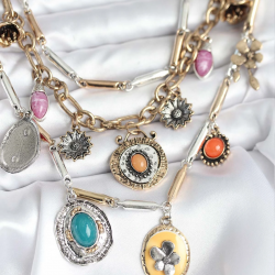 Mey İthalat® Pirinç Otantik Kolye Seti