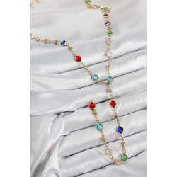 Mey İthalat® Pirinç Renkli Zirkon Taşlı Model Gold Renk Kadın Y Kolye