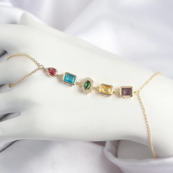 Mey İthalat® Pirinç Renkli Zirkon Taşlı Model Gold Renk Şahmeran