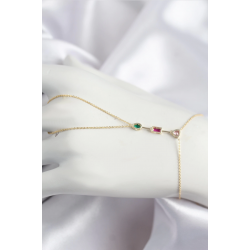 Mey İthalat® Pirinç Renkli Zirkon Taşlı Model Gold Renk Şahmeran