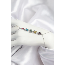 Mey İthalat® Pirinç Renkli Zirkon Taşlı Model Gümüş Renk Şahmeran