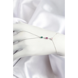 Mey İthalat® Pirinç Renkli Zirkon Taşlı Model Gümüş Renk Şahmeran