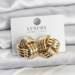 Mey İthalat® Pirinç Sarmal Gold Renk Kadın Küpe