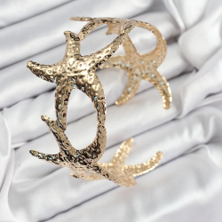 Mey İthalat® Pirinç Sıralı Deniz Yıldızı Model Gold Renk Kadın Pazu Bileklik