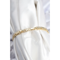 Mey İthalat® Pirinç VIP Seri Gold Renk Zirkon Taşlı Arpa Model Kadın Bileklik