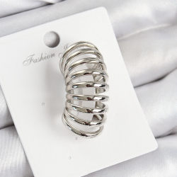 Mey İthalat® Pirinç Yay Model Gümüş Renk Sağ Kıkırdak Küpe