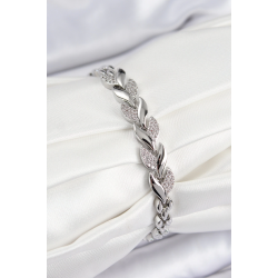 Mey İthalat® Pirinç Zirkon Taşlı Balık Kuyruğu Model Gümüş Renk Kadın Bileklik