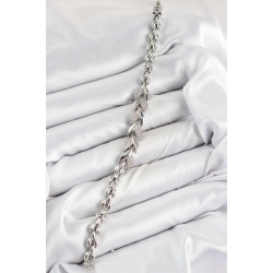 Mey İthalat® Pirinç Zirkon Taşlı Balık Kuyruğu Model Gümüş Renk Kadın Bileklik