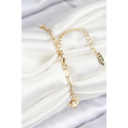 Mey İthalat® Pirinç Zirkon Taşlı Deniz Kabuğu Model Gold Renk Kadın Bileklik