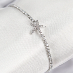 Mey İthalat® Pirinç Zirkon Taşlı Deniz Yıldızı Model Gümüş Renk Kadın Bileklik