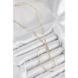 Mey İthalat® Pirinç Zirkon Taşlı Ezme Zincirli Model Gold Renk Y Kolye