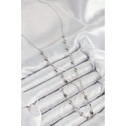 Mey İthalat® Pirinç Zirkon Taşlı Kalp Model Gümüş Renk Y Kolye