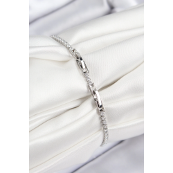 Mey İthalat® Pirinç Zirkon Taşlı Kuğu Model Gümüş Renk Kadın Bileklik