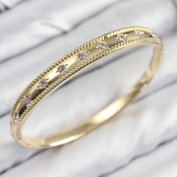 Mey İthalat® Pirinç Zirkon Taşlı Kutup Yıldızı Model Gold Renk Kadın Kelepçe