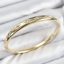 Mey İthalat® Pirinç Zirkon Taşlı Kutup Yıldızı Model Gold Renk Kadın Kelepçe