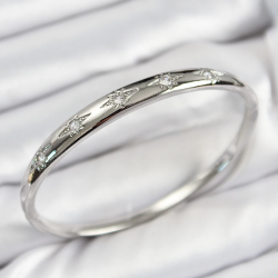 Mey İthalat® Pirinç Zirkon Taşlı Kutup Yıldızı Model Gümüş Renk Kadın Kelepçe