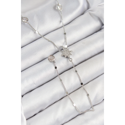 Mey İthalat® Pirinç Zirkon Taşlı Kutup Yıldızı Model Gümüş Renk Y Kolye