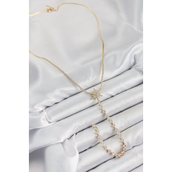 Mey İthalat® Pirinç Zirkon Taşlı Kutup Yıldızı Model Gümüş Renk Y Kolye