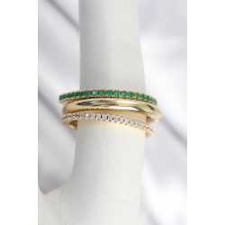 Mey İthalat® Pirinç Zirkon Taşlı Mix Renk 3'Lü Kadın Yüzük