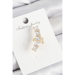 Mey İthalat® Pirinç Zirkon Taşlı Model Gold Renk Sağ Kıkırdak Küpe