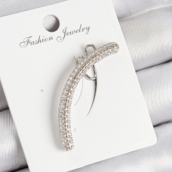 Mey İthalat® Pirinç Zirkon Taşlı Model Gümüş Renk Sağ Kıkırdak Küpe