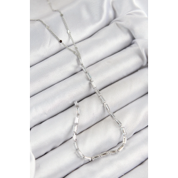 Mey İthalat® Pirinç Zirkon Taşlı Model Gümüş Renk Y Kolye