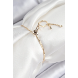 Mey İthalat® Pirinç Zirkon Taşlı Nazar Yıldız Model Gold Renk Asansörlü Kadın Bileklik