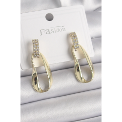 Mey İthalat® Pirinç Zirkon Taşlı Sallantı Kadın Küpe