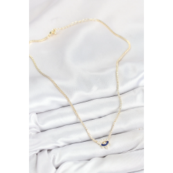 Mey İthalat® Pirinç Zirkon Taşlı Su Yolu Göz Model Gold Renk Kadın Kolye