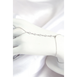 Mey İthalat® Pirinç Zirkon Taşlı Y Model Gümüş Renk Kadın Şahmeran