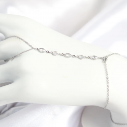 Mey İthalat® Pirinç Zirkon Taşlı Y Model Gümüş Renk Kadın Şahmeran