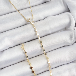 Mey İthalat® Pirinç Zirkon Taşlı Yıldız Figürlü Y Model Gold Renk Kadın Kolye