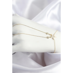 Mey İthalat® Pirinç Zirkon Taşlı Yıldız Model Gold Renk Şahmeran