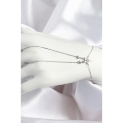 Mey İthalat® Pirinç Zirkon Taşlı Yıldız Model Gümüş Renk Şahmeran