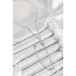 Mey İthalat® Pirinç Zirkon Taşlı Yıldız Model Gümüş Renk Y Kolye