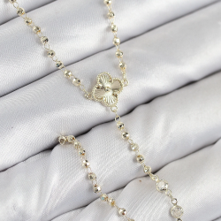 Mey İthalat® Pirinç Zirkon Taşlı Yonca Model Gold Renk Kadın Y Kolye