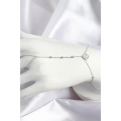 Mey İthalat® Pirinç Zirkon Taşlı Yonca Model Gümüş Renk Şahmeran