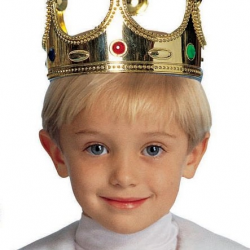 Mey İthalat® Plastik Kral Tacı Altın Renk Çocuk Boy